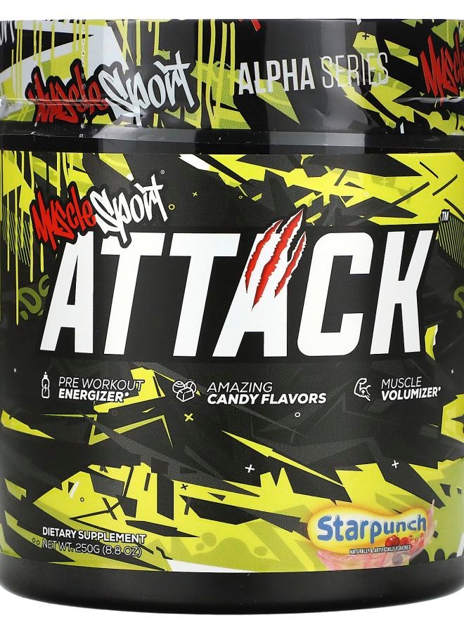 MUSCLESPORT Attack PreWorkout Energizer Starpunch 8.8 oz (250 g)