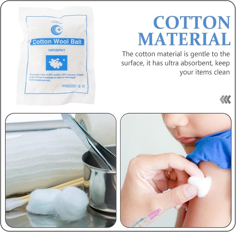 Sterilized Absorbent Cotton Balls for First Aid and Tattoo Shop Supplies, 12 Bags Pack, Multifunctional Makeup Removal and Cleaning Accessories for Home and Professional Use - Image 5