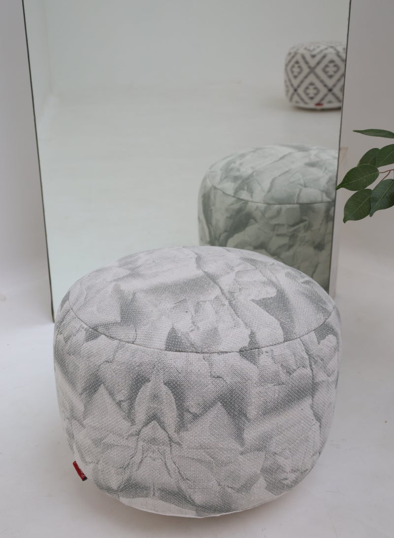 Ramsha Grey Color Decor Pouf for living room– PF-182 (50x50x30cm) - Image 1