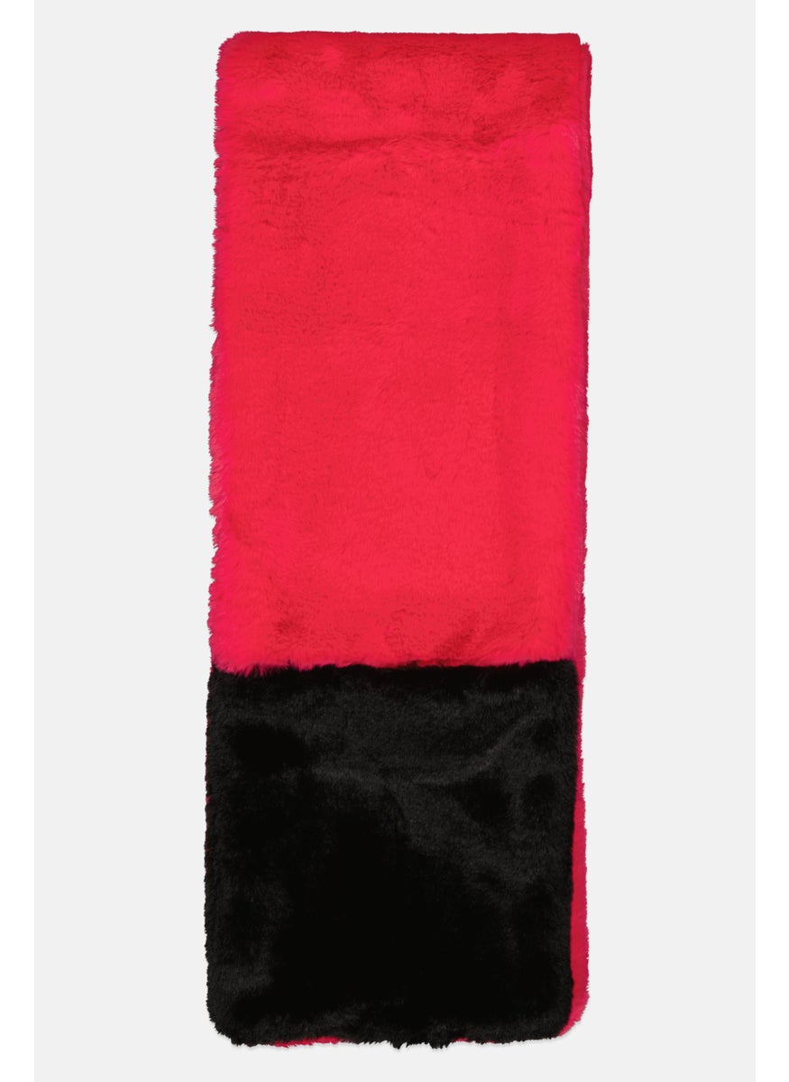 Body Glove Women Two-Tone Faux Fur Scarf 113 x 20, Dark Pink 