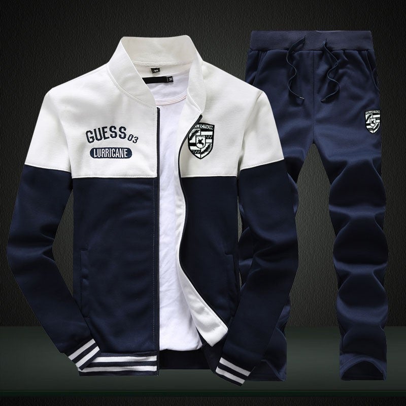Spring and Autumn New Casual Sports Hoodie Suit Male Teenager Korean-style Student Cardigan Sportswear Stand Collar Baseball Suit Burgundy  - Image 4