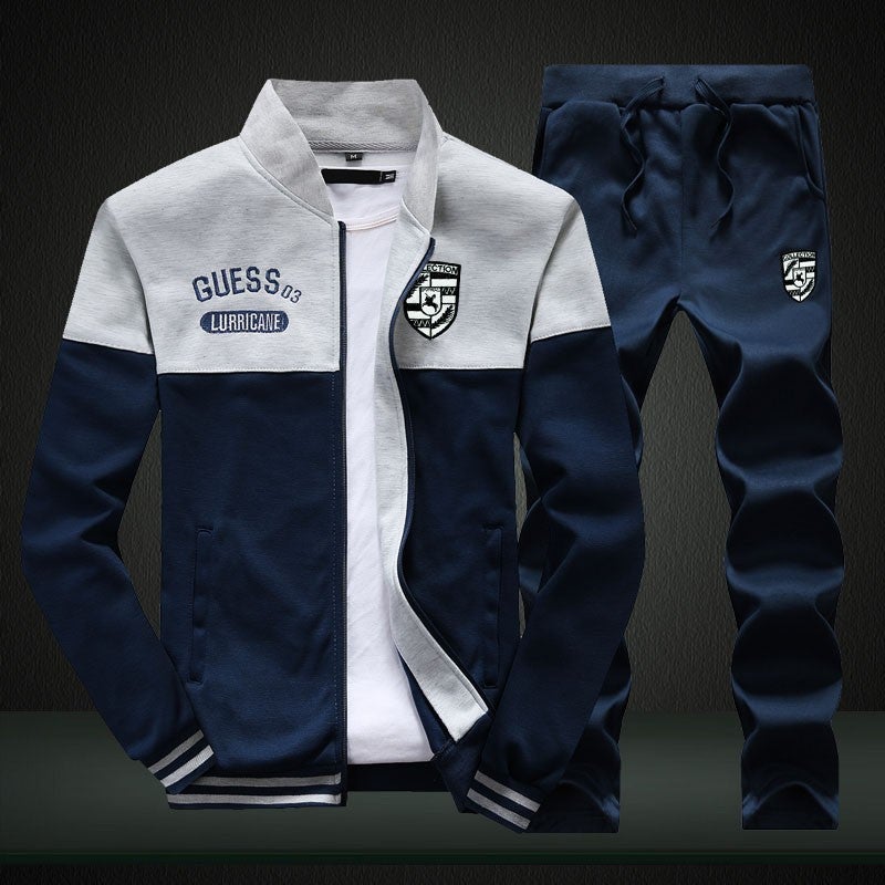 Spring and Autumn New Casual Sports Hoodie Suit Male Teenager Korean-style Student Cardigan Sportswear Stand Collar Baseball Suit Burgundy  - Image 2