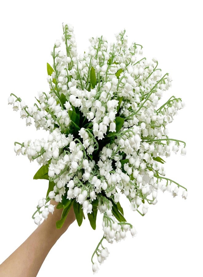 ATFL 80 Branch Lily of The Valley Artificial Flowers, Lily of The Valley Plastic Flower ，Outdoor Bridal Wedding Bouquet for Home Garden Party Wedding Decoration (White) - Image 1