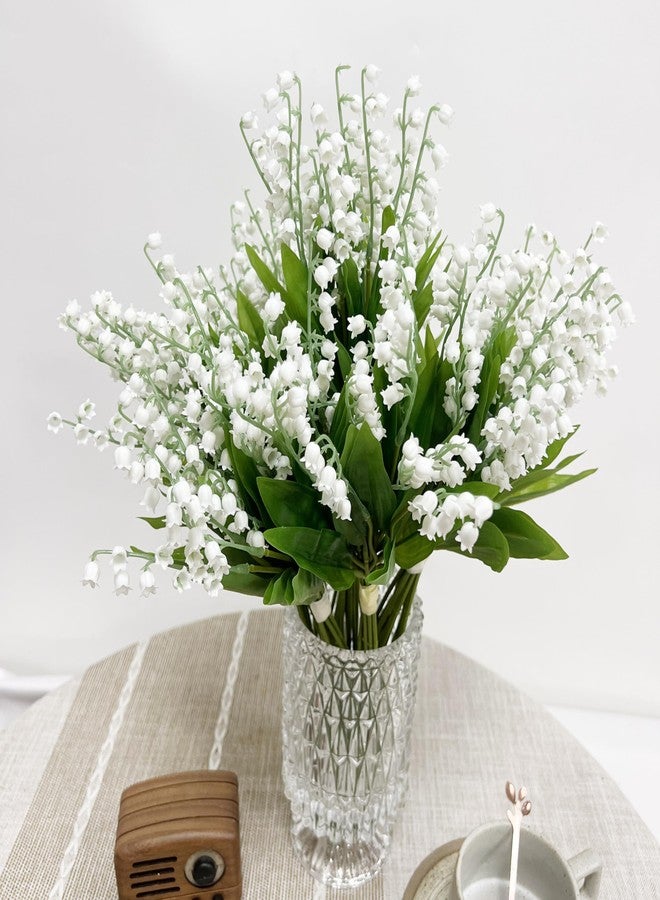 ATFL 80 Branch Lily of The Valley Artificial Flowers, Lily of The Valley Plastic Flower ，Outdoor Bridal Wedding Bouquet for Home Garden Party Wedding Decoration (White) - Image 5