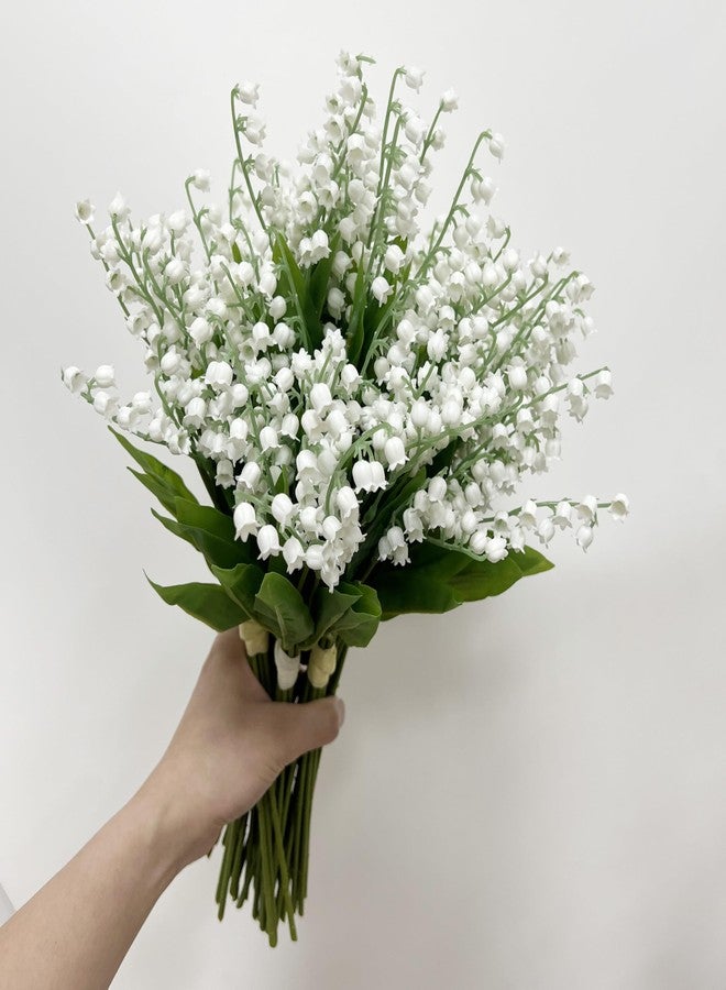 ATFL 80 Branch Lily of The Valley Artificial Flowers, Lily of The Valley Plastic Flower ，Outdoor Bridal Wedding Bouquet for Home Garden Party Wedding Decoration (White) - Image 4