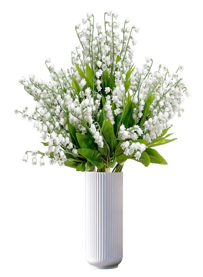 ATFL 80 Branch Lily of The Valley Artificial Flowers, Lily of The Valley Plastic Flower ，Outdoor Bridal Wedding Bouquet for Home Garden Party Wedding Decoration (White) - Image 2