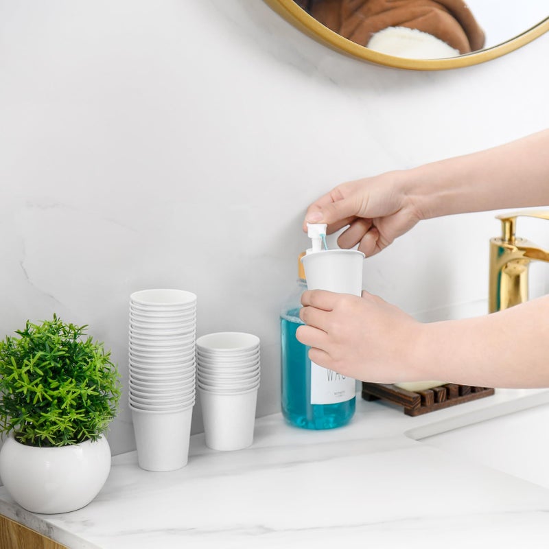 VITVITI أكواب غسول الفم من فيتفيتي 30 عبوة  أكواب ورقية قهوة سعة 3.7 أونصة  أكواب صغيرة لغسول الفم/المشروبات الساخنة والباردة/الشاي  بيضاء - Image 1