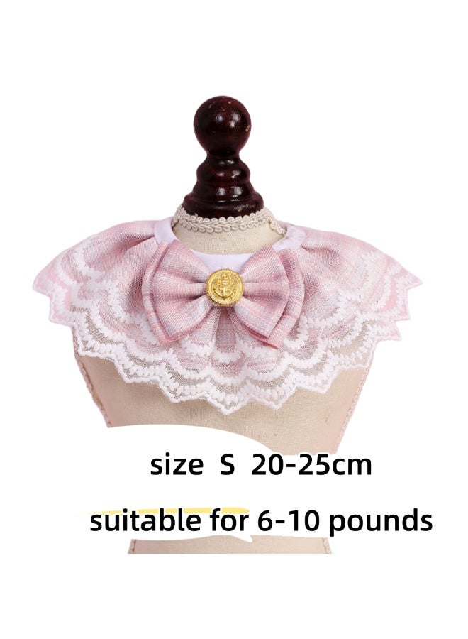 Oldzhan Pet supplies: cat lace pet collars, dog drool cloth, cat dog collars, short haired cat doll collars, drool cloth (pink) - Image 2