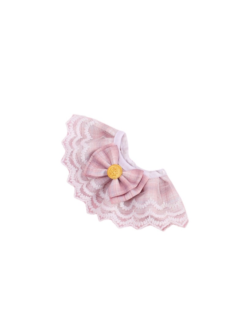 Oldzhan Pet supplies: cat lace pet collars, dog drool cloth, cat dog collars, short haired cat doll collars, drool cloth (pink) - Image 3