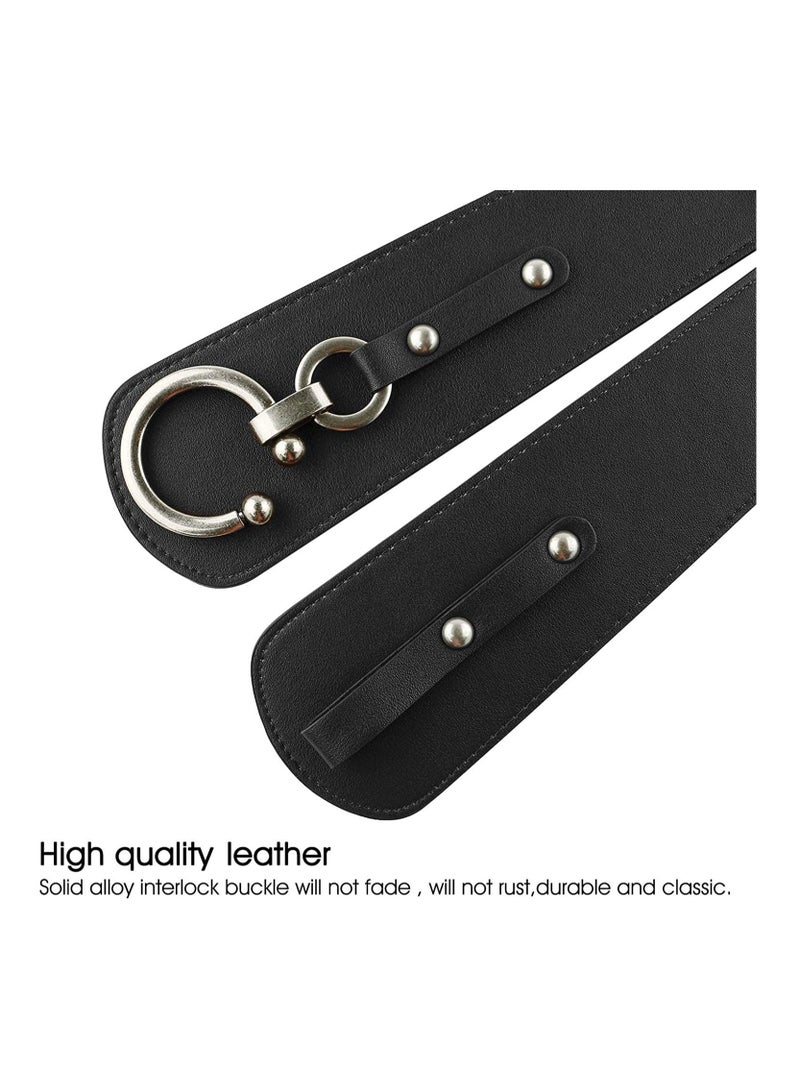 SOLARAE Women's Fashion Vintage Wide Elastic Stretch Waist Belt, With Interlock Buckle Belt - Image 2