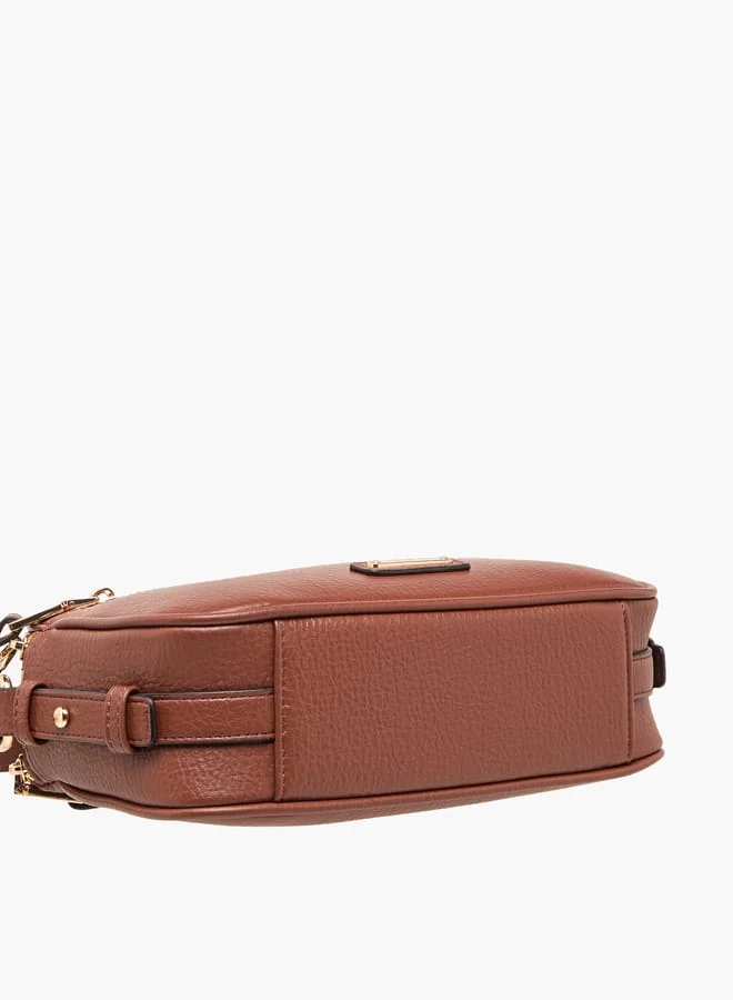 سيليست Women Textured Crossbody Bag with Zip Closure and Adjustable Strap