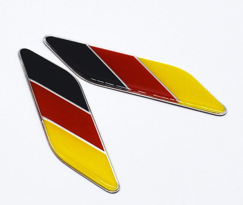 EmbRoom GERMANY FLAG Car Side Fender Skirt Emblem Badge Car Sticker Decal (Black/Red/Orange) - Image 1