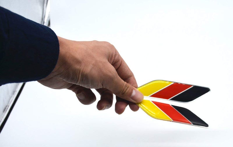 EmbRoom GERMANY FLAG Car Side Fender Skirt Emblem Badge Car Sticker Decal (Black/Red/Orange) - Image 4