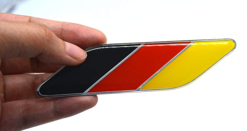 EmbRoom GERMANY FLAG Car Side Fender Skirt Emblem Badge Car Sticker Decal (Black/Red/Orange) - Image 3