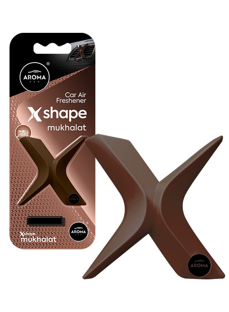 Aroma AROMA Car Air Freshener X Shape Mukhallat – Premium Long-Lasting Fragrance Vent Clip for Cars, Sleek Brown Design, Easy to Install, Ideal for Eliminating Odors and Creating a Luxurious In-Car Ambiance  - Image 3