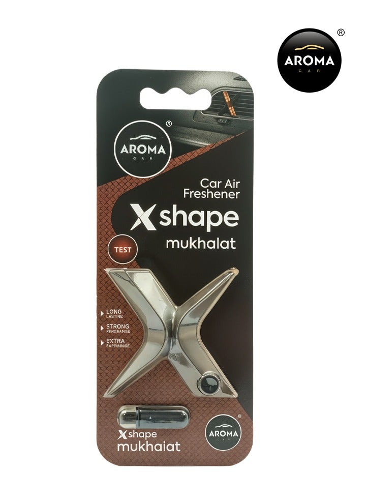 Aroma AROMA Car Air Freshener X Shape Mukhallat – Premium Long-Lasting Fragrance Vent Clip for Cars, Sleek Brown Design, Easy to Install, Ideal for Eliminating Odors and Creating a Luxurious In-Car Ambiance  - Image 2