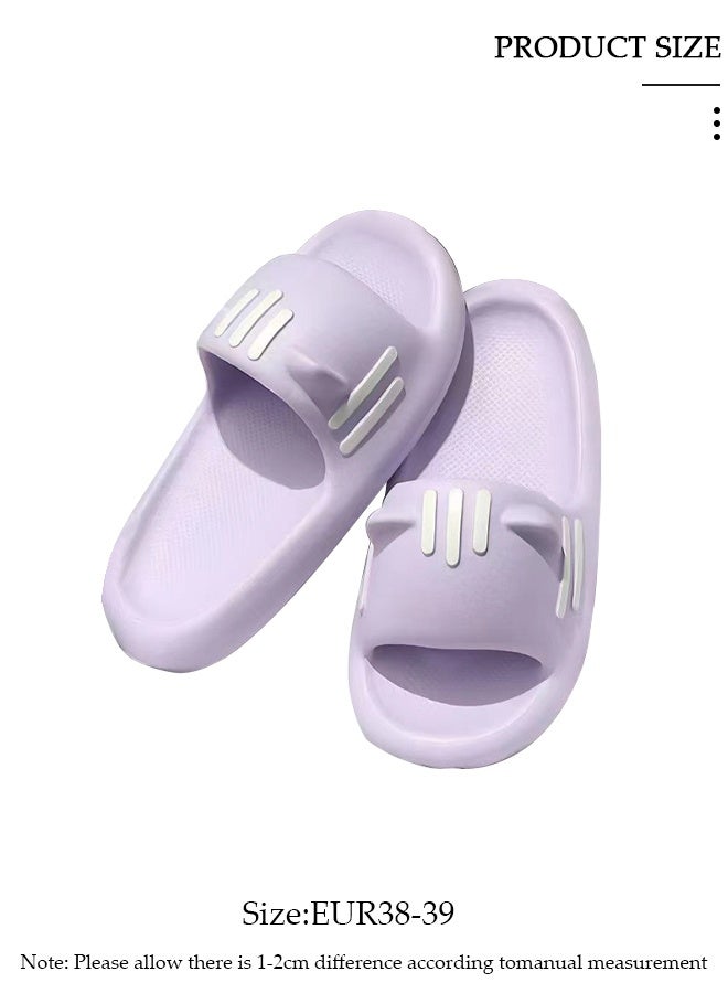 DUNISO شباشب للنساء، صندل منزلق سريع الجفاف مع نعل سميك غير قابل للانزلاق، شباشب استحمام ناعمة مفتوحة عند الأصابع، صنادل سبا وحمام سباحة وصالة الألعاب الرياضية للداخل والخارج - Image 4
