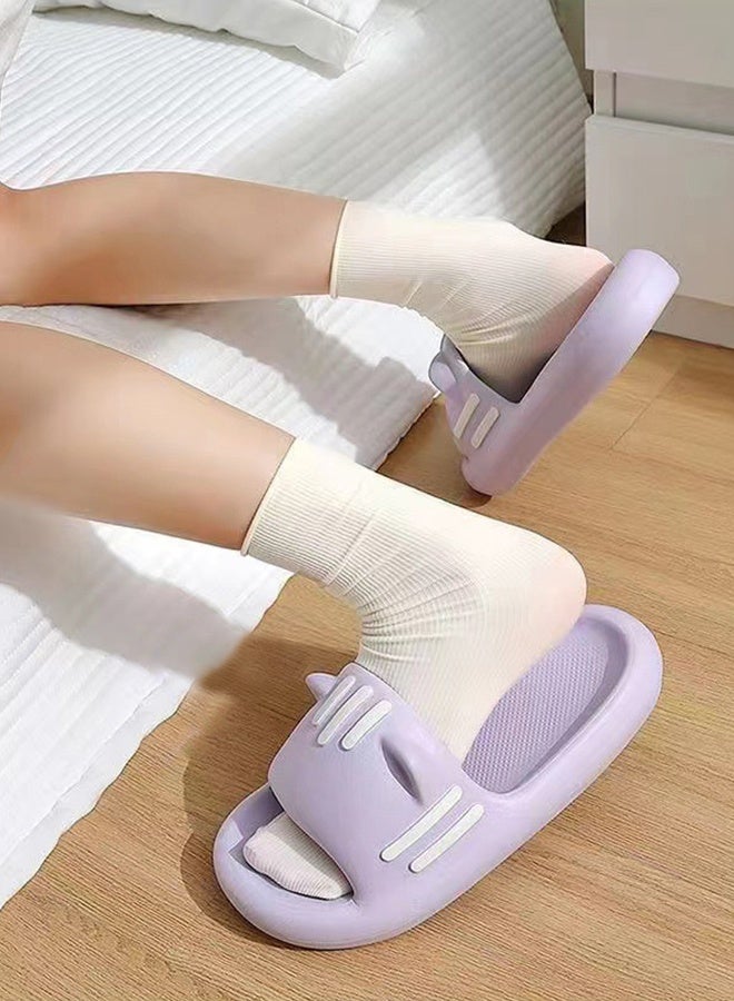 DUNISO شباشب للنساء، صندل منزلق سريع الجفاف مع نعل سميك غير قابل للانزلاق، شباشب استحمام ناعمة مفتوحة عند الأصابع، صنادل سبا وحمام سباحة وصالة الألعاب الرياضية للداخل والخارج - Image 2