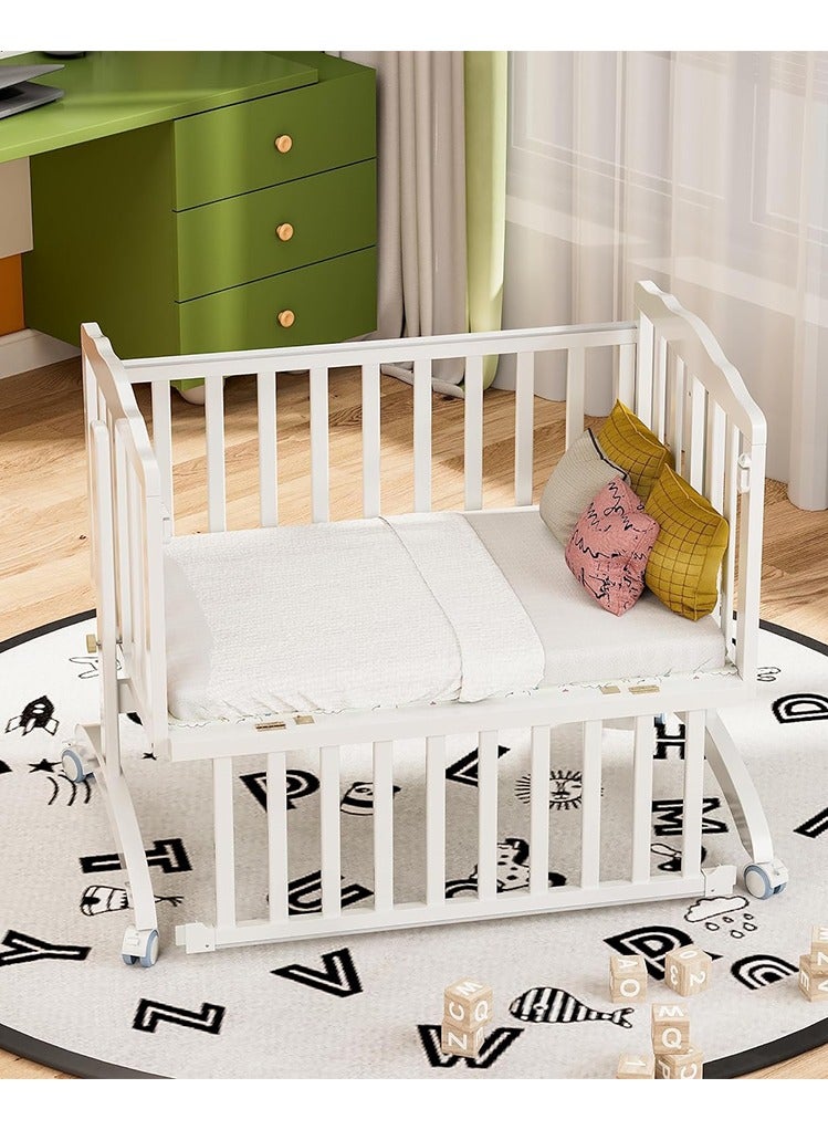 سرير هندول خشبى للاطفال هزاز بتصميم مميز و جديد مع كفرات و ناموسية 90×45سم - Image 4