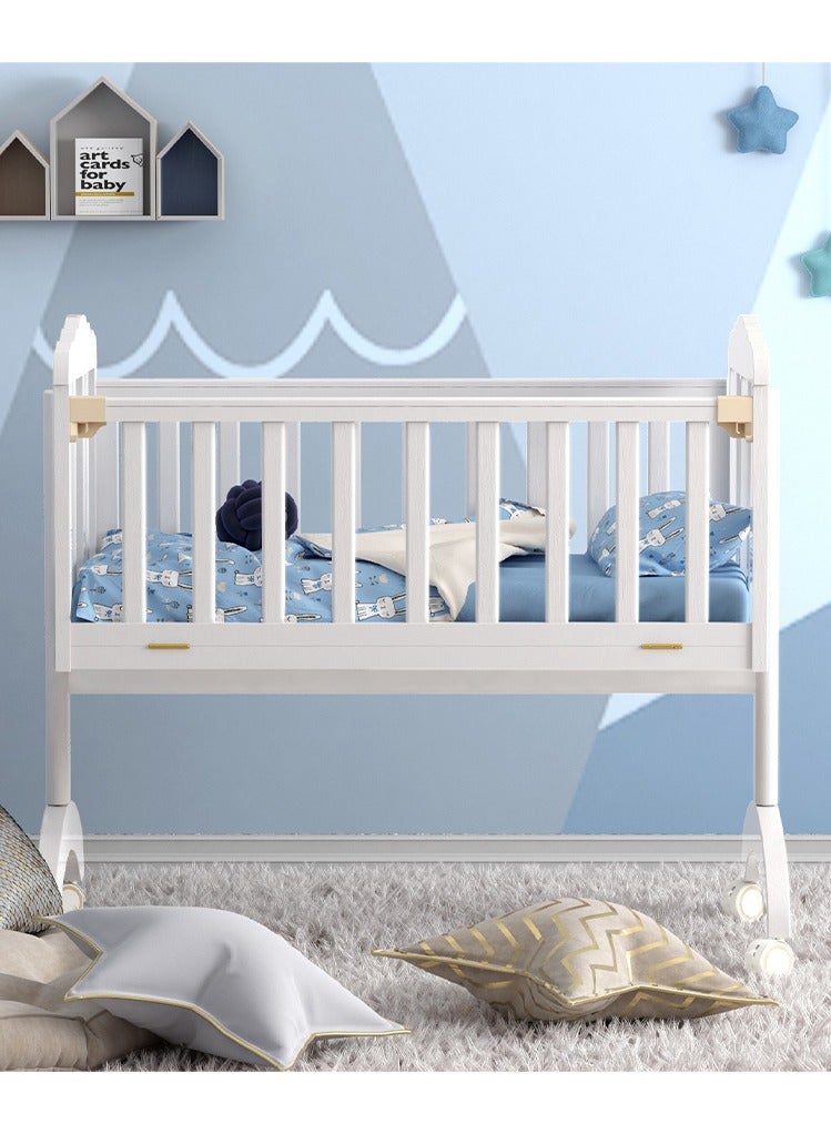 سرير هندول خشبى للاطفال هزاز بتصميم مميز و جديد مع كفرات و ناموسية 90×45سم - Image 2