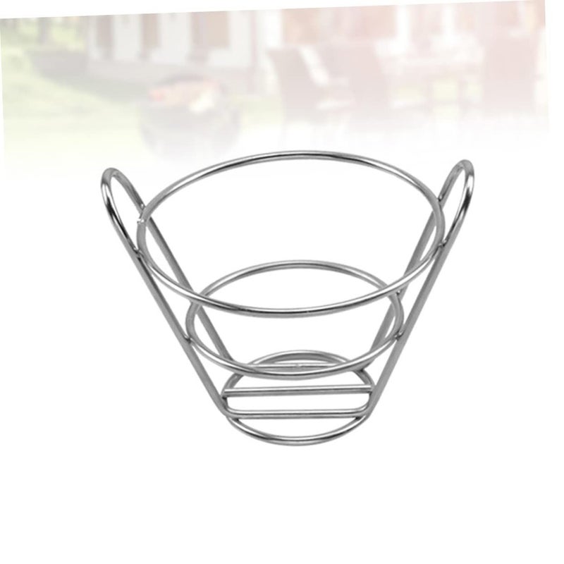 Stainless Steel French Fries Stand Snack Cone Holder Restaurant Service Rack - Image 4