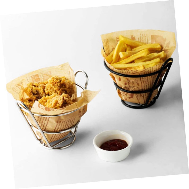 Stainless Steel French Fries Stand Snack Cone Holder Restaurant Service Rack - Image 3
