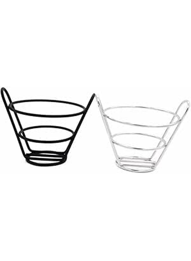 Stainless Steel French Fries Stand Snack Cone Holder Restaurant Service Rack - Image 1