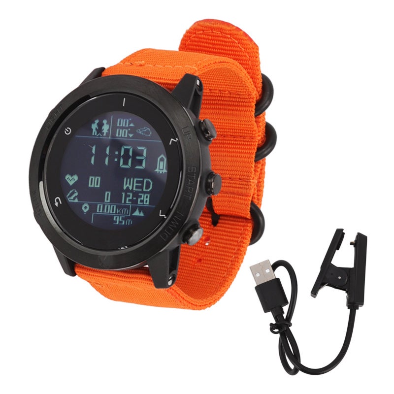 Smart Watch: Orange 100M Waterproof Sports Watch - GPS & Beidou Navigation High Bright Screen Fitness Tracker for Outdoor Activities Athletes Triathlon Training Swimming Diving - Image 1