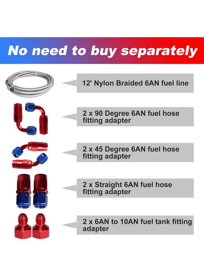 Edicapo Universal 10 Gallon 40L Fuel Cell Tank Polished Aluminum Silverk with Cap/Level Sender/12FT Oil Feed Line - Image 4