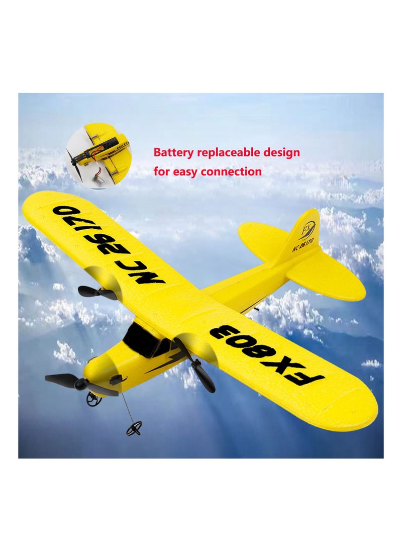 AROAQ RC Foam Aircraft Remote Control Airplane Foam Toys for Children FX803 With Box Yellow  - Image 3