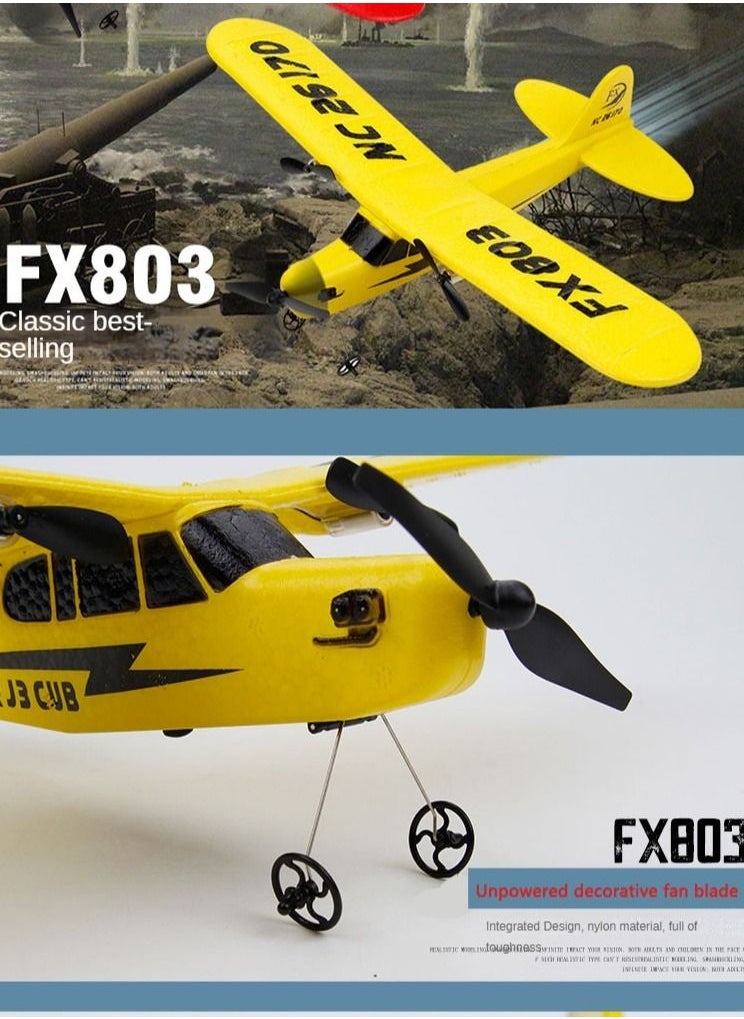 AROAQ RC Foam Aircraft Remote Control Airplane Foam Toys for Children FX803 With Box Yellow  - Image 4