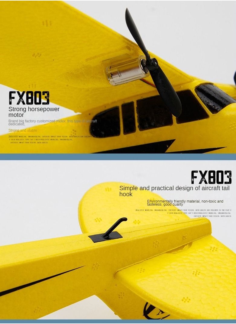 AROAQ RC Foam Aircraft Remote Control Airplane Foam Toys for Children FX803 With Box Yellow  - Image 5