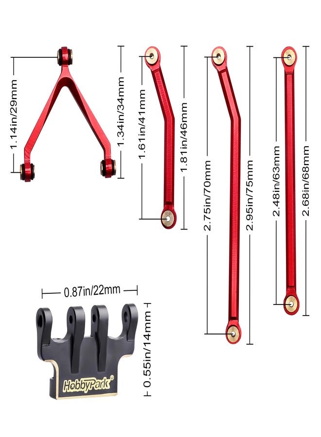 HobbyPark Aluminum Links Y-Link & Brass Link Mounts for Axial SCX24 Deadbolt B17 1/24 Crawler Car Upgrades - Image 2