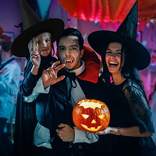CESOF 12 PCS Halloween Decorations Witch Hat Costume Accessory, Thickened Hanging Black Wizard Hats Bulk for Women Kids with Rope Floating Porch Indoor Outdoor Hocus Pocus Decor Party Supplies - Image 5