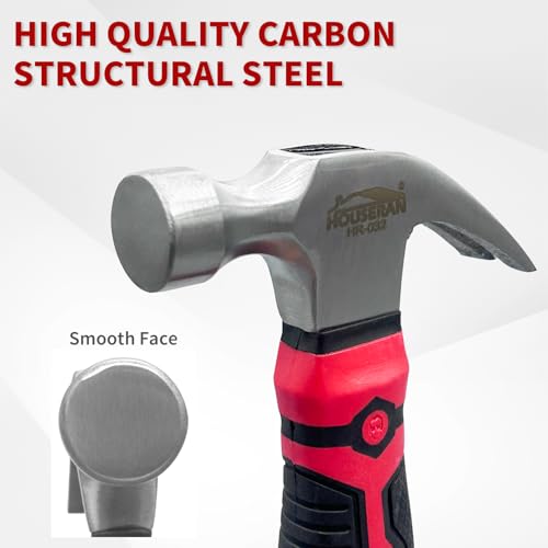 HOUSERAN Small Hammer12oz, Small Hammer Tool, Claw Hammers, Small Hammer for Picture Hanging, Martillos De Construccion, Small Hammer for Women, Suitable for Family, Camping, Stakes, DIY, Red x Black - Image 3