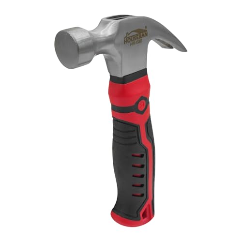 HOUSERAN Small Hammer12oz, Small Hammer Tool, Claw Hammers, Small Hammer for Picture Hanging, Martillos De Construccion, Small Hammer for Women, Suitable for Family, Camping, Stakes, DIY, Red x Black - Image 1