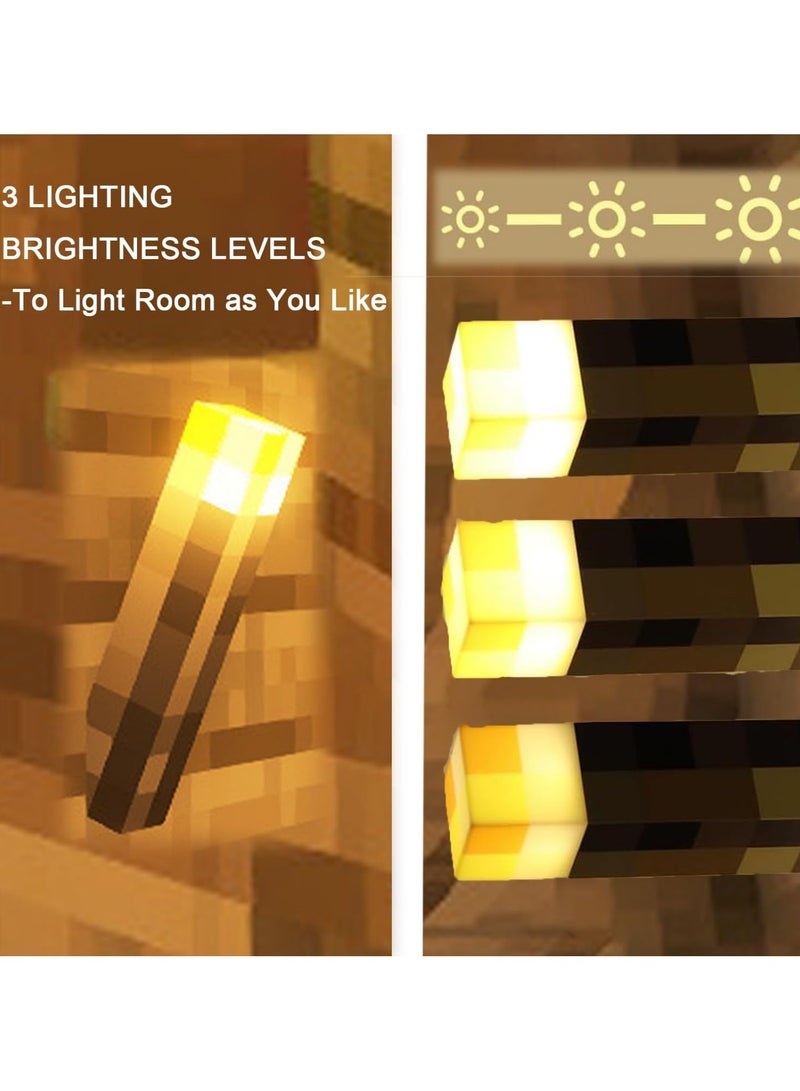 Flushrenic My World Surrounding Night Lights ,Children's Toy Decoration Luminous Model Decoration Wall Lamp,Light-up Wall Torch with  Color Night Light,LED Torch Light with Wall Mount & Hand Held,USB Rechargeable Night Light for Boys’Birthday Parties,Living Room Bedroom Decor  - Image 3