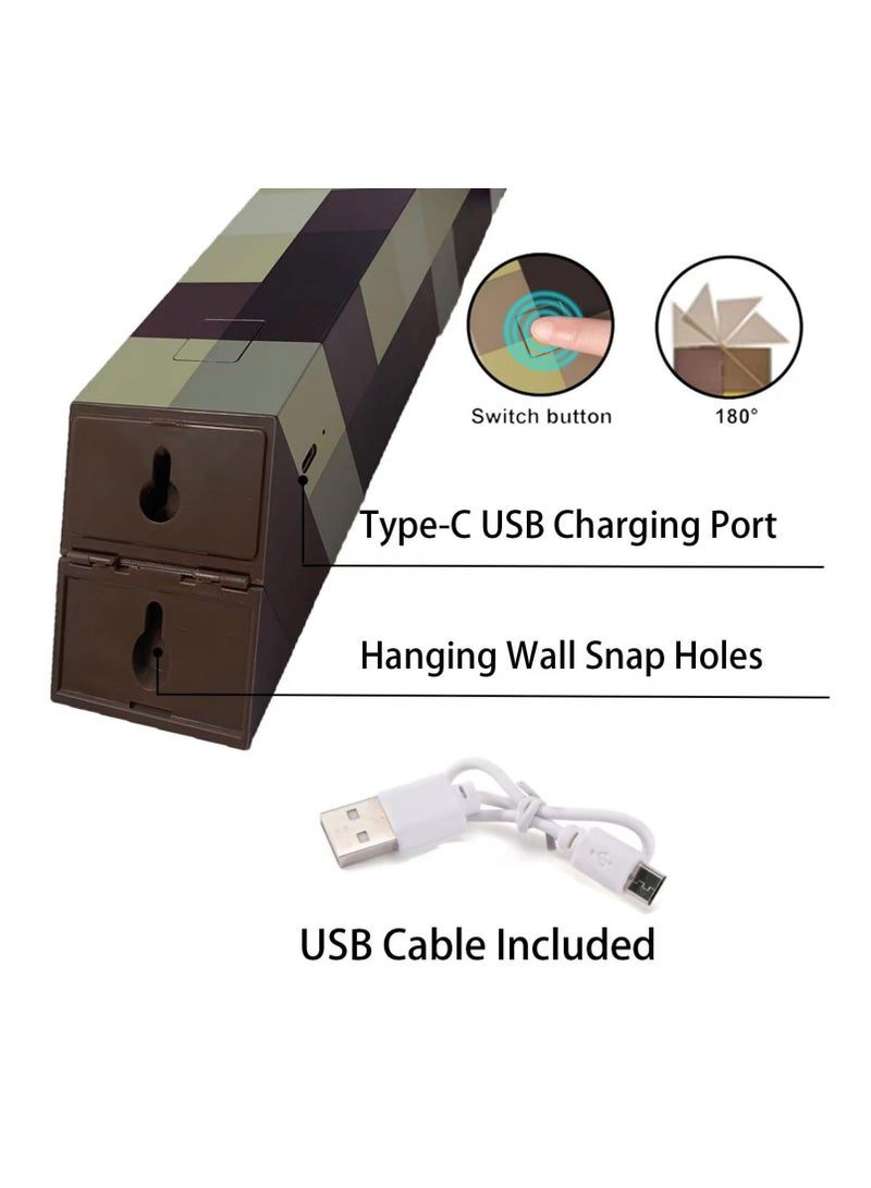 Flushrenic My World Surrounding Night Lights ,Children's Toy Decoration Luminous Model Decoration Wall Lamp,Light-up Wall Torch with  Color Night Light,LED Torch Light with Wall Mount & Hand Held,USB Rechargeable Night Light for Boys’Birthday Parties,Living Room Bedroom Decor - Image 3