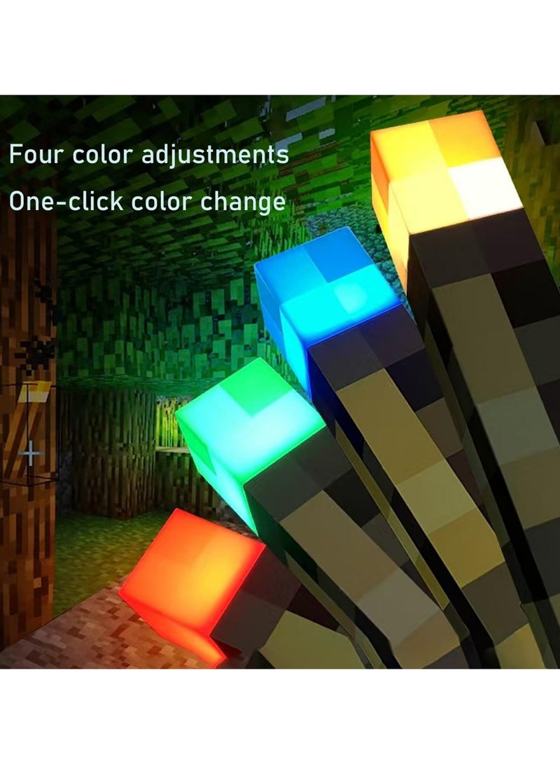 Flushrenic My World Surrounding Night Lights ,Children's Toy Decoration Luminous Model Decoration Wall Lamp,Light-up Wall Torch with  Color Night Light,LED Torch Light with Wall Mount & Hand Held,USB Rechargeable Night Light for Boys’Birthday Parties,Living Room Bedroom Decor - Image 4