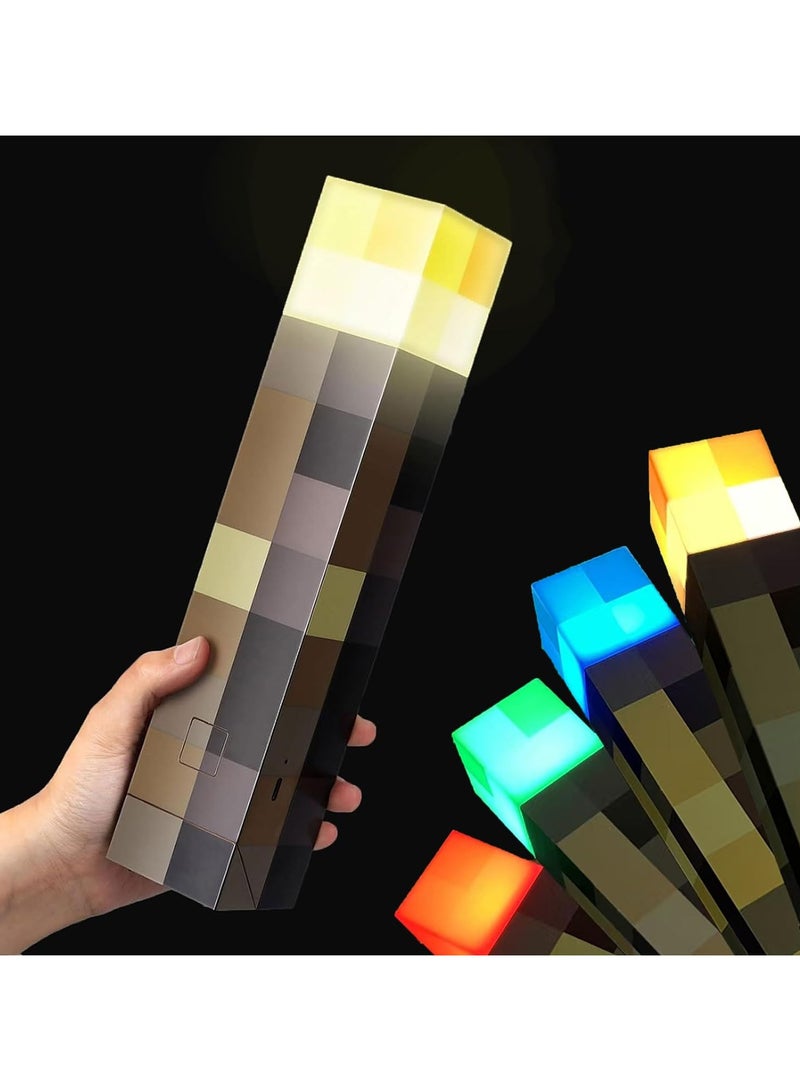 Flushrenic My World Surrounding Night Lights ,Children's Toy Decoration Luminous Model Decoration Wall Lamp,Light-up Wall Torch with  Color Night Light,LED Torch Light with Wall Mount & Hand Held,USB Rechargeable Night Light for Boys’Birthday Parties,Living Room Bedroom Decor - Image 5