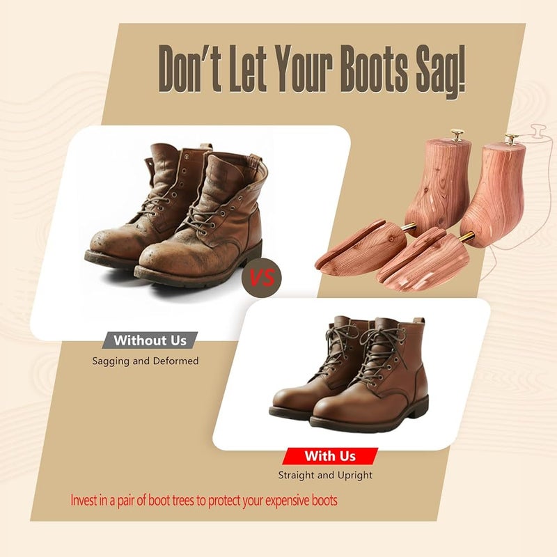 ZAMQIU Cedar Boot Trees for Men - Maintain Shape for Chelsea, Chukkas, Short Dress & Work Boots -Gift for Boot Lovers - Image 2