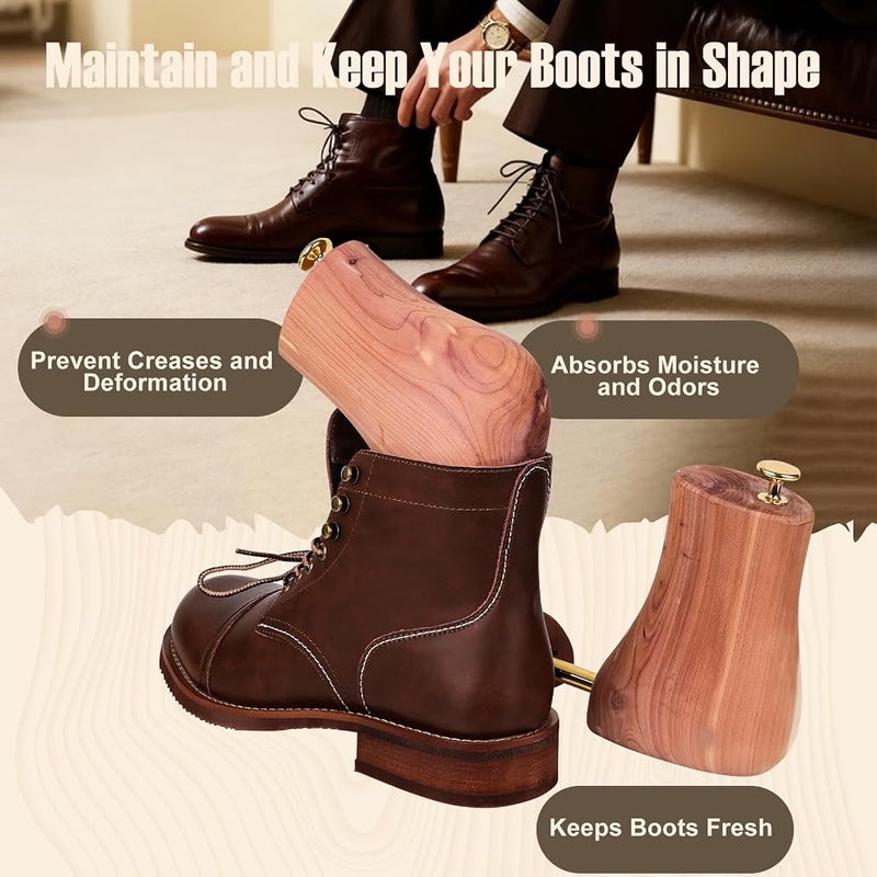 ZAMQIU Cedar Boot Trees for Men - Maintain Shape for Chelsea, Chukkas, Short Dress & Work Boots -Gift for Boot Lovers - Image 4