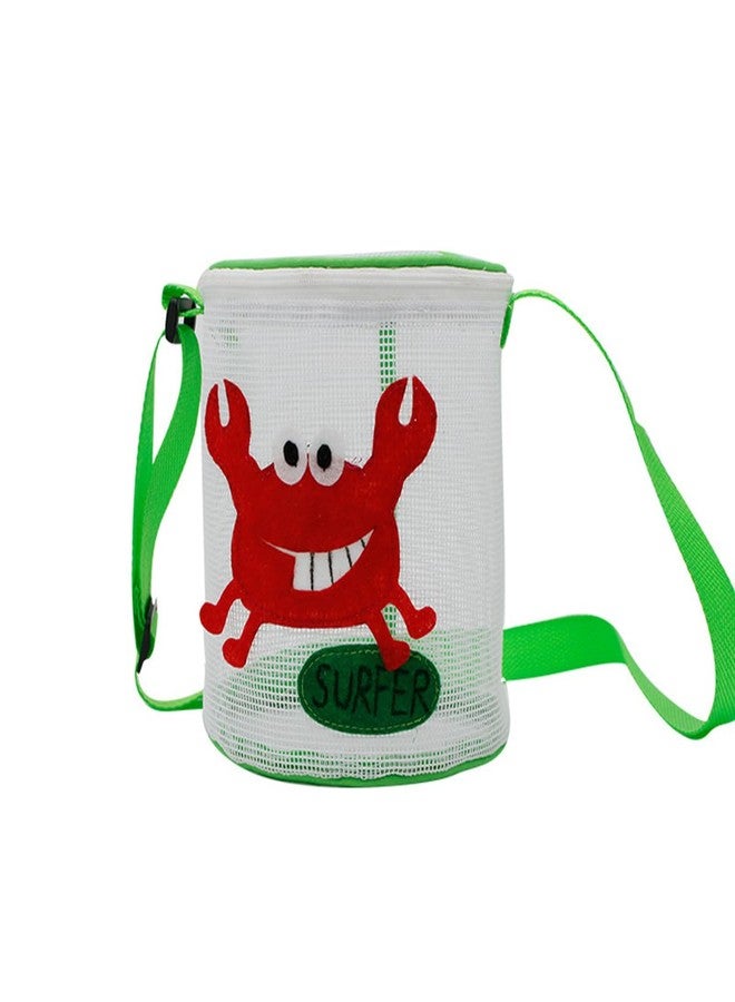 Hiflyer Seashell Mesh Bags with Zipper, Shell Bag Mesh Bag with Zipper for Sand Toys, Sand Bags for Seashell Toys, Beach Must Haves for Kids Beach Essentials (Crab) - Image 1