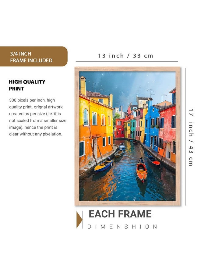 walllane - City view wall Paintings with Frame for Home Decoration - Painting for Living Room Bedroom Office Wall hanging frames - (13x17 inch, J) - Image 2