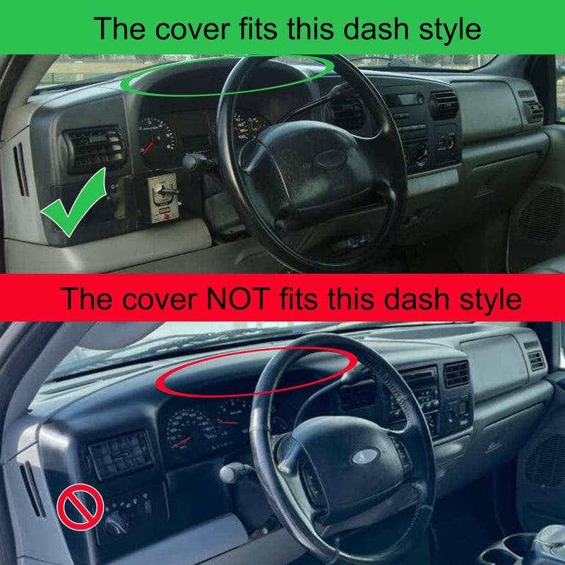 Yiz Dashboard Cover Mat Pad Carpet for 2005-2007 Ford Super Duty Trucks (Dark Gray) - Image 3