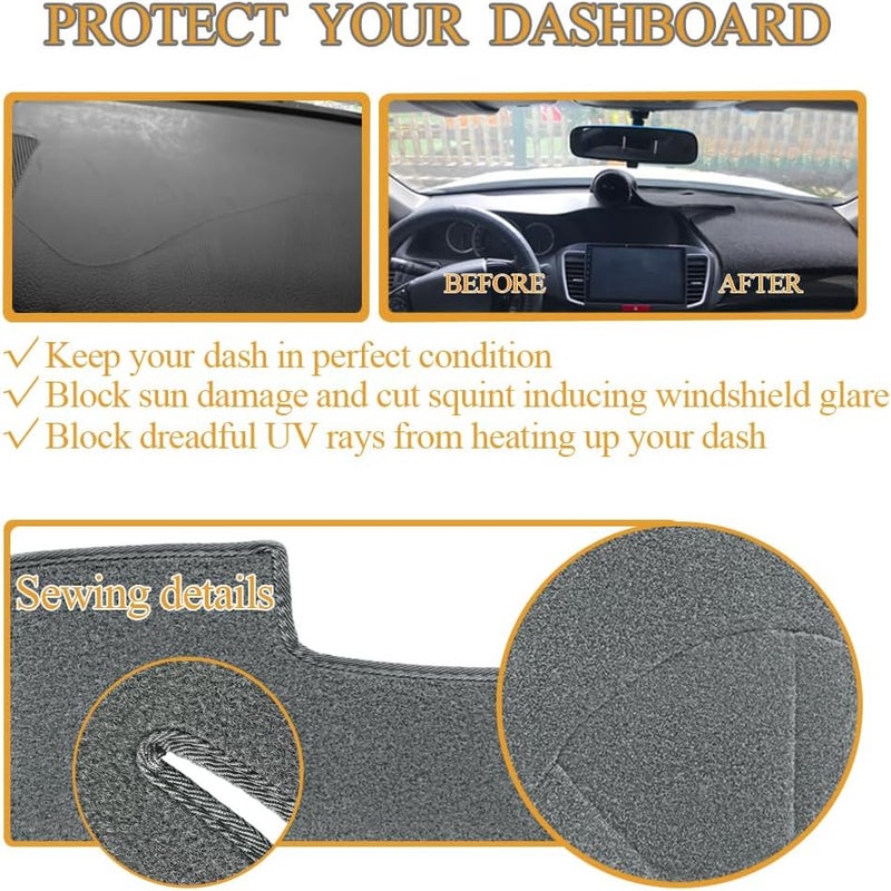 Yiz Dashboard Cover Mat Pad Carpet for 2005-2007 Ford Super Duty Trucks (Dark Gray) - Image 5