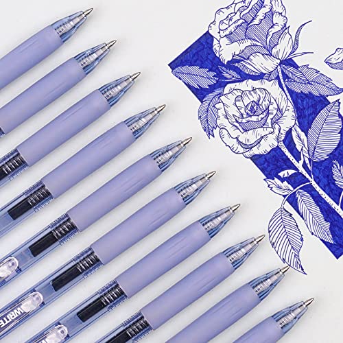 WRITECH أقلام حبر جل قابلة للسحب WRITECH: قلم حبر أزرق بقطر 0.7 مم لنقاط متوسطة لتدوين الملاحظات، كتابة سلسة، طرف رفيع، حبر سريع الجفاف، لا تسرب، مجموعة 10 قطع - Image 5