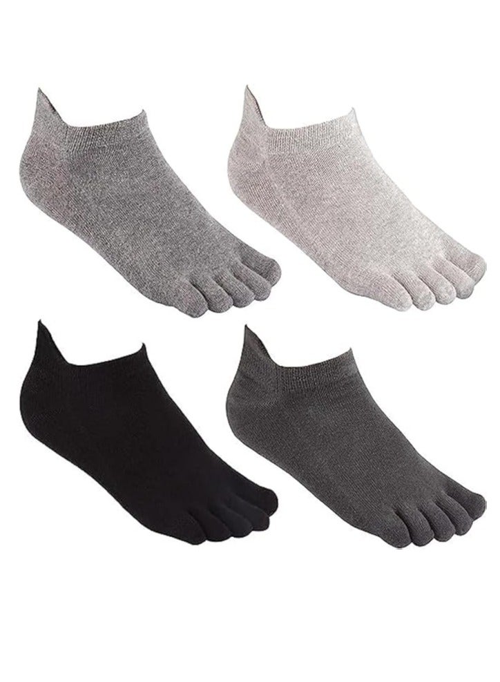سجن سفما إصبع القدم الجوارب لا تظهر تشغيل خمسة أصابع الجوارب للرجال والنساء 4 أزواج - Image 1