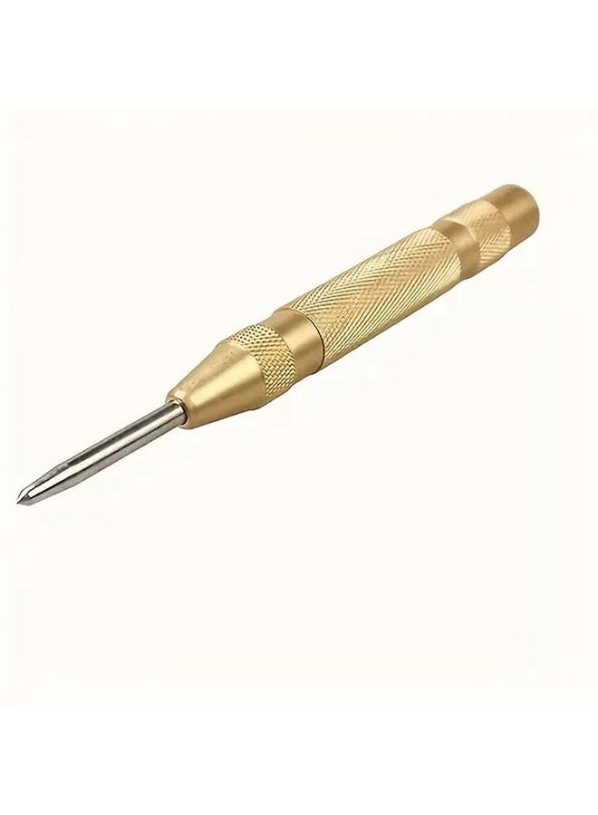 Metallic Yellow 5 Inch Heavy Duty Automatic Center Punch Spring Loaded Self Centering - Image 5