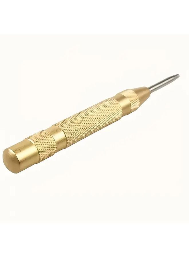 Metallic Yellow 5 Inch Heavy Duty Automatic Center Punch Spring Loaded Self Centering - Image 4